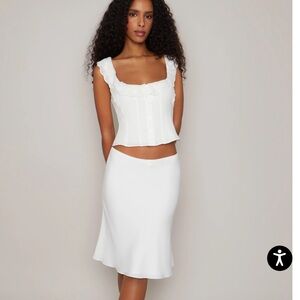 Danielle Guizio Paloma Set : Top & Skirt in white size M